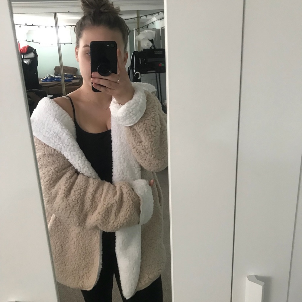 hooded teddy coat small